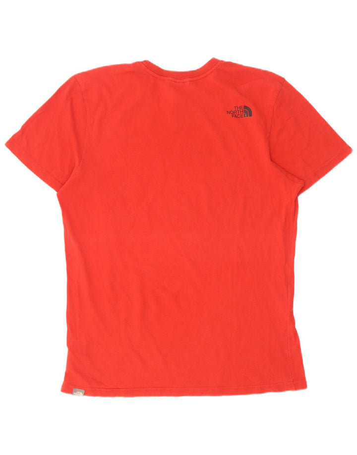 Męski T-shirt z grafiką The North Face, bawełniany, średni czerwony