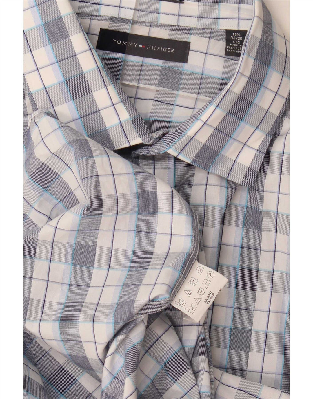 Koszula męska Tommy Hilfiger rozmiar 16 1/2 w dużą niebieską kratkę