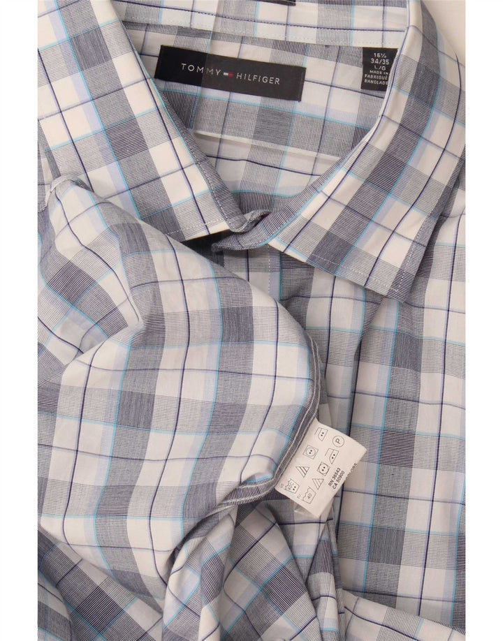 Koszula męska Tommy Hilfiger rozmiar 16 1/2 w dużą niebieską kratkę