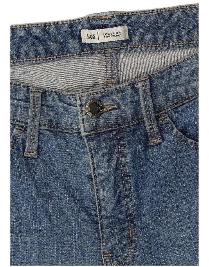 Damskie jeansy capri LEE z niskim stanem W30 L17 niebieskie