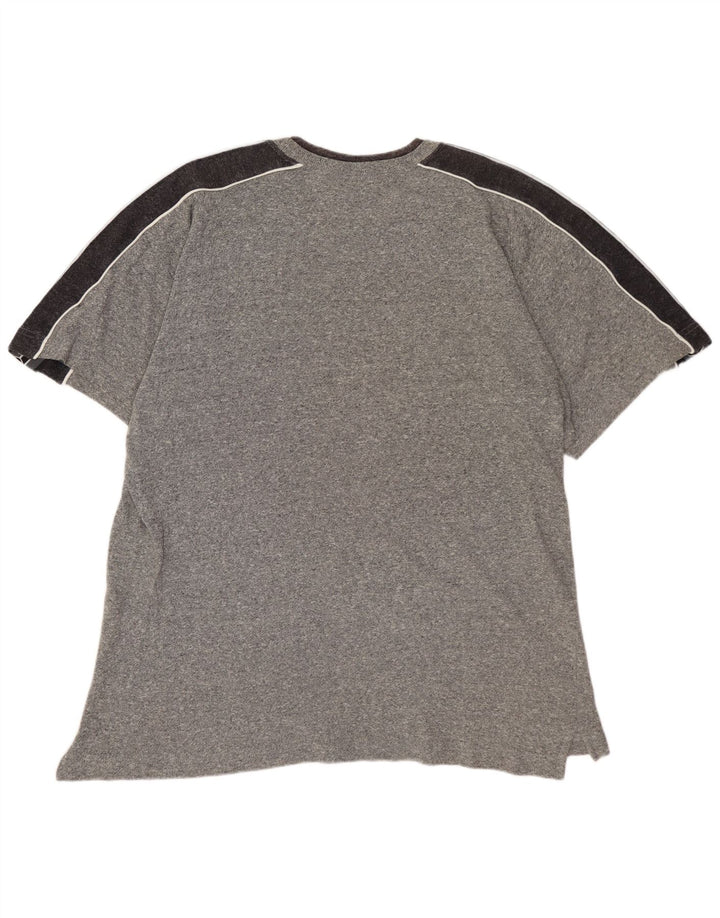 Męski T-shirt z grafiką ASICS, duży, szary, bawełniany blok kolorów