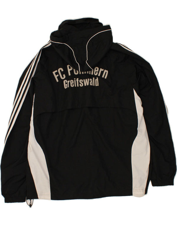 Męska kurtka przeciwdeszczowa ADIDAS z grafiką, UK 48/50 XL, czarny poliester z blokami kolorów