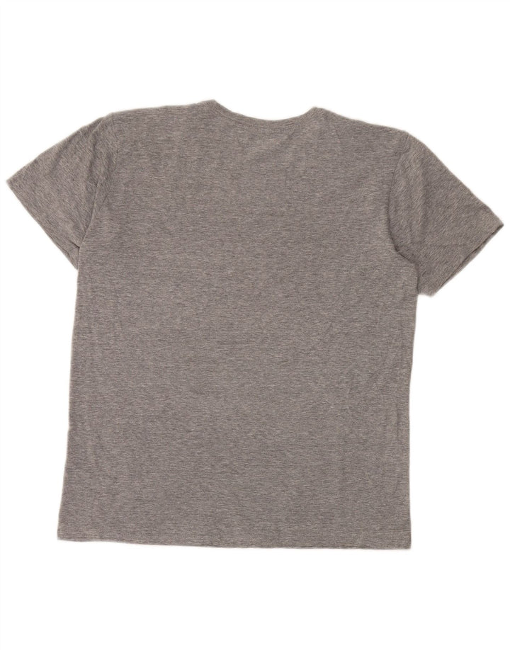 Męski T-shirt z grafiką Hurley, mały, szary, bawełniany w plamki