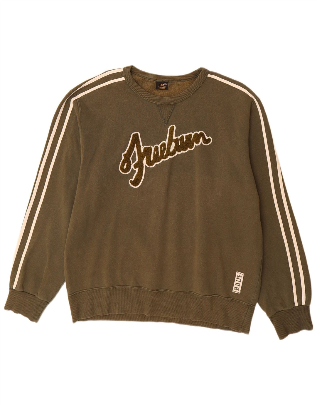 Męski sweter Lee z grafiką, 2XL, bawełna khaki
