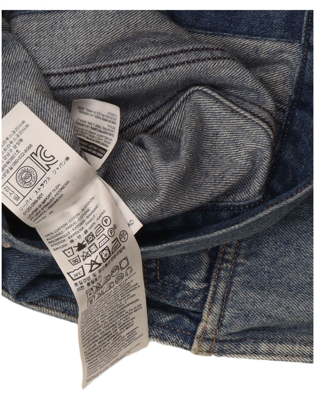 Damska kamizelka dżinsowa Levi's Crop UK 12, średnia niebieska bawełna