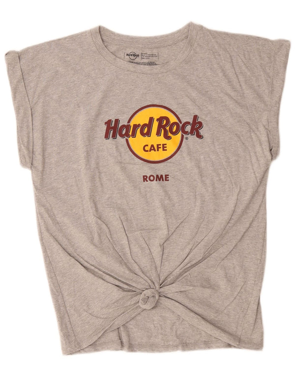 Damska koszulka z grafiką Hard Rock Cafe Rome Graphic Top UK 18 XL, szara bawełna