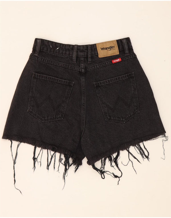 Damskie spodenki jeansowe Wrangler z wysokim stanem US 7 Medium W24, czarne, bawełniane