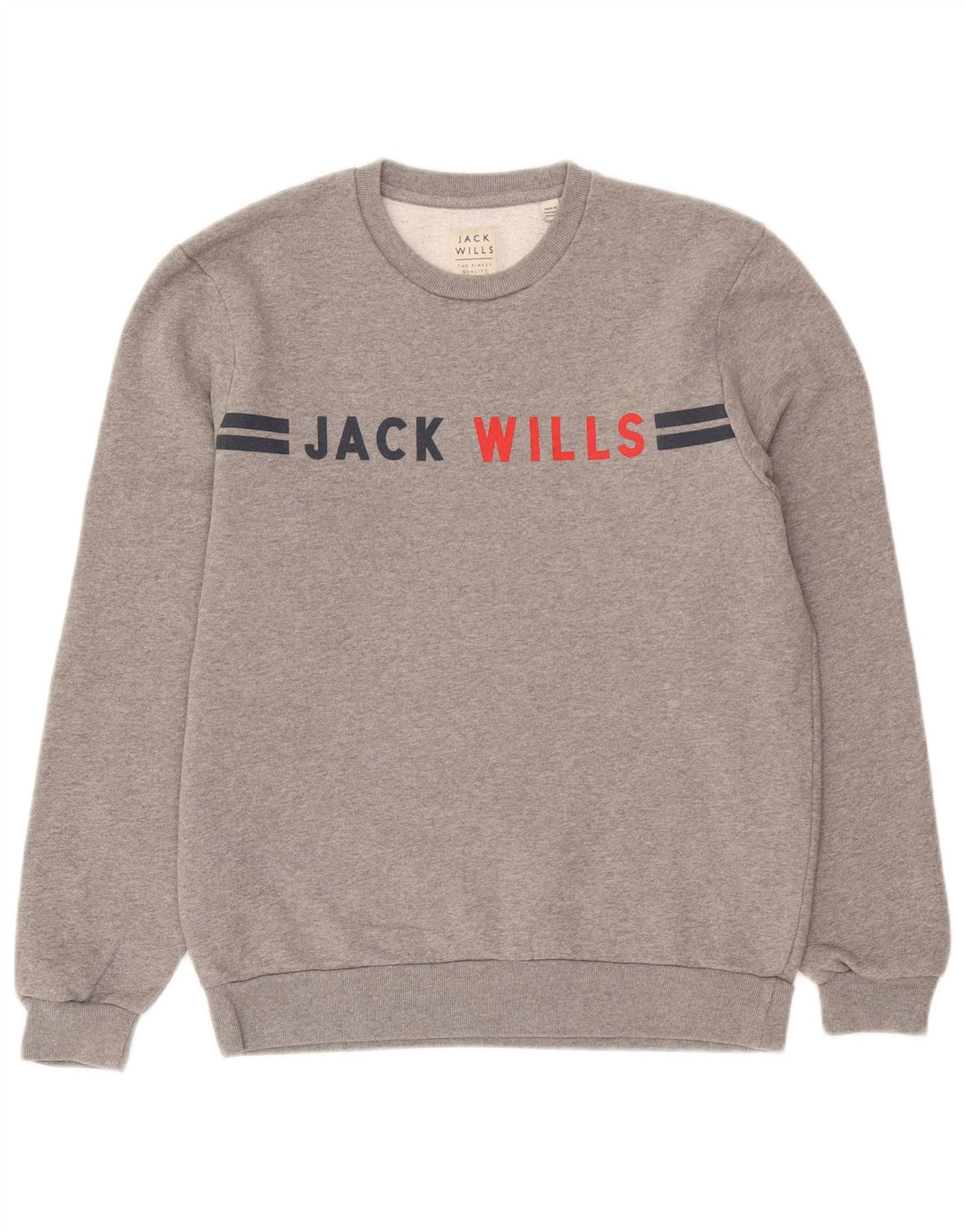 Męska bluza z grafiką Jack Wills, średnio szara, nakrapiana bawełna