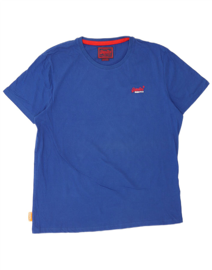 T-shirt męski Superdry Top 3XL, niebieski, bawełniany