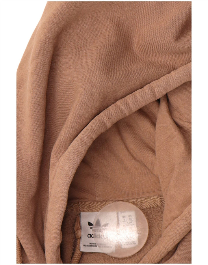 Damska bluza z kapturem ADIDAS UK 6 XS, brązowa bawełna