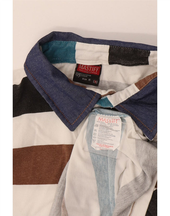 Męska koszulka polo do rugby w stylu vintage, średnia, wielobarwna, bawełniana w paski