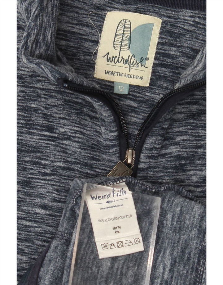 Damska kurtka polarowa WEIRD FISH UK 12, średni granatowy, poliestrowy wzór