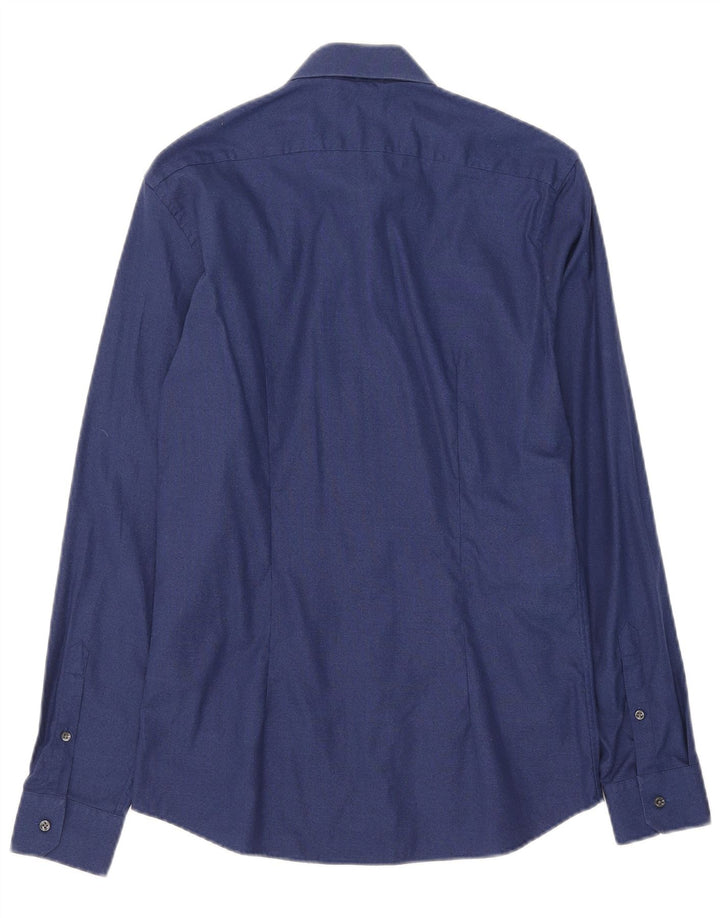 Koszula męska Reiss Slim Fit, mała, granatowa, bawełniana