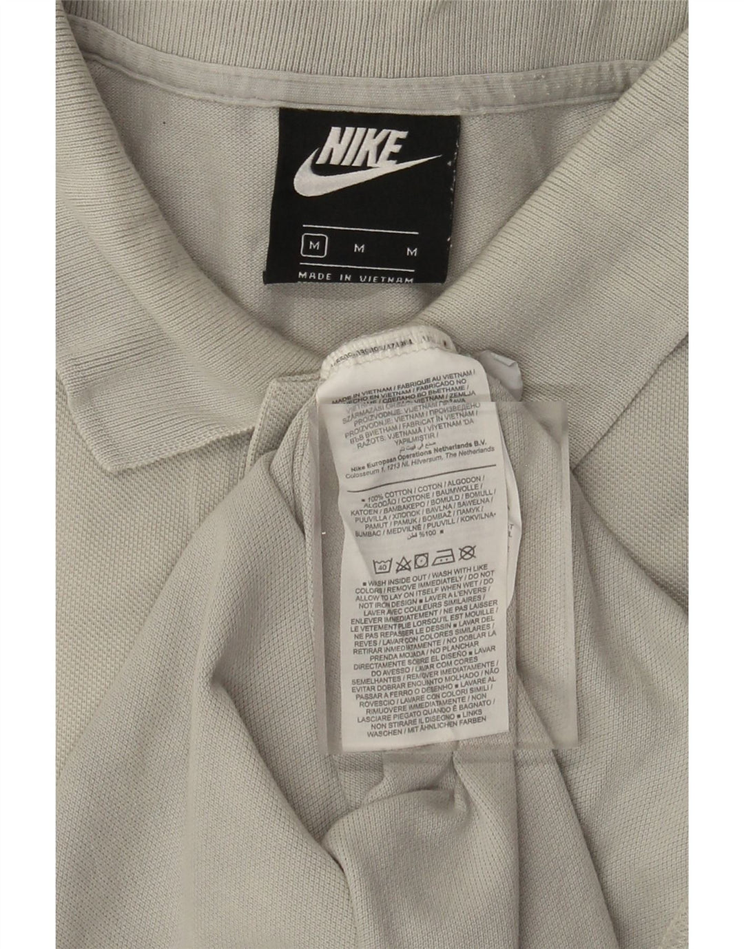 Męska koszulka polo Nike, średnioszara, bawełniana