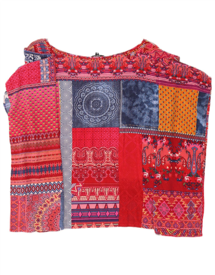 Damska bluzka ponczo Desigual Top UK 10 Small wielobarwny patchwork