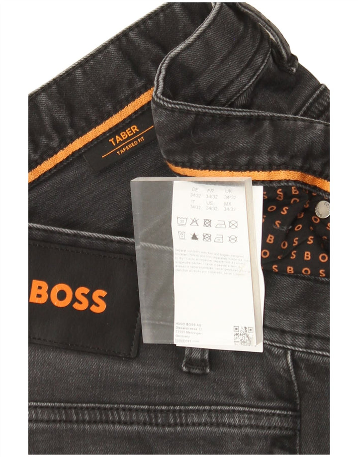 Męskie zwężane dżinsy Hugo Boss W34 L32 Szara bawełna