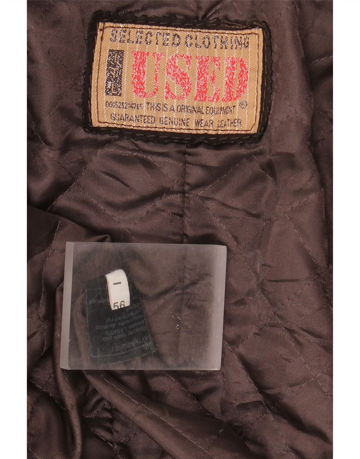Vintage męska kurtka skórzana IT 56 3XL brązowa skóra