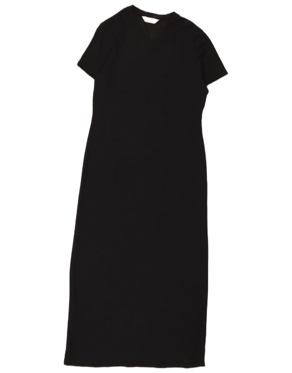 Marks & Spencer Damska sukienka maxi UK 10, mała, czarna, nylonowa