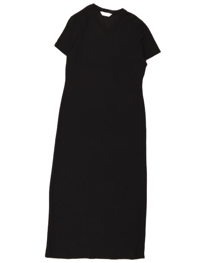 Marks & Spencer Damska sukienka maxi UK 10, mała, czarna, nylonowa