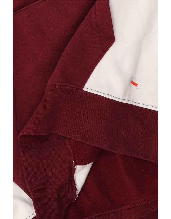 Męski sweter z kapturem NIKE z grafiką, mały, bordowy, bawełniany w bloki kolorów