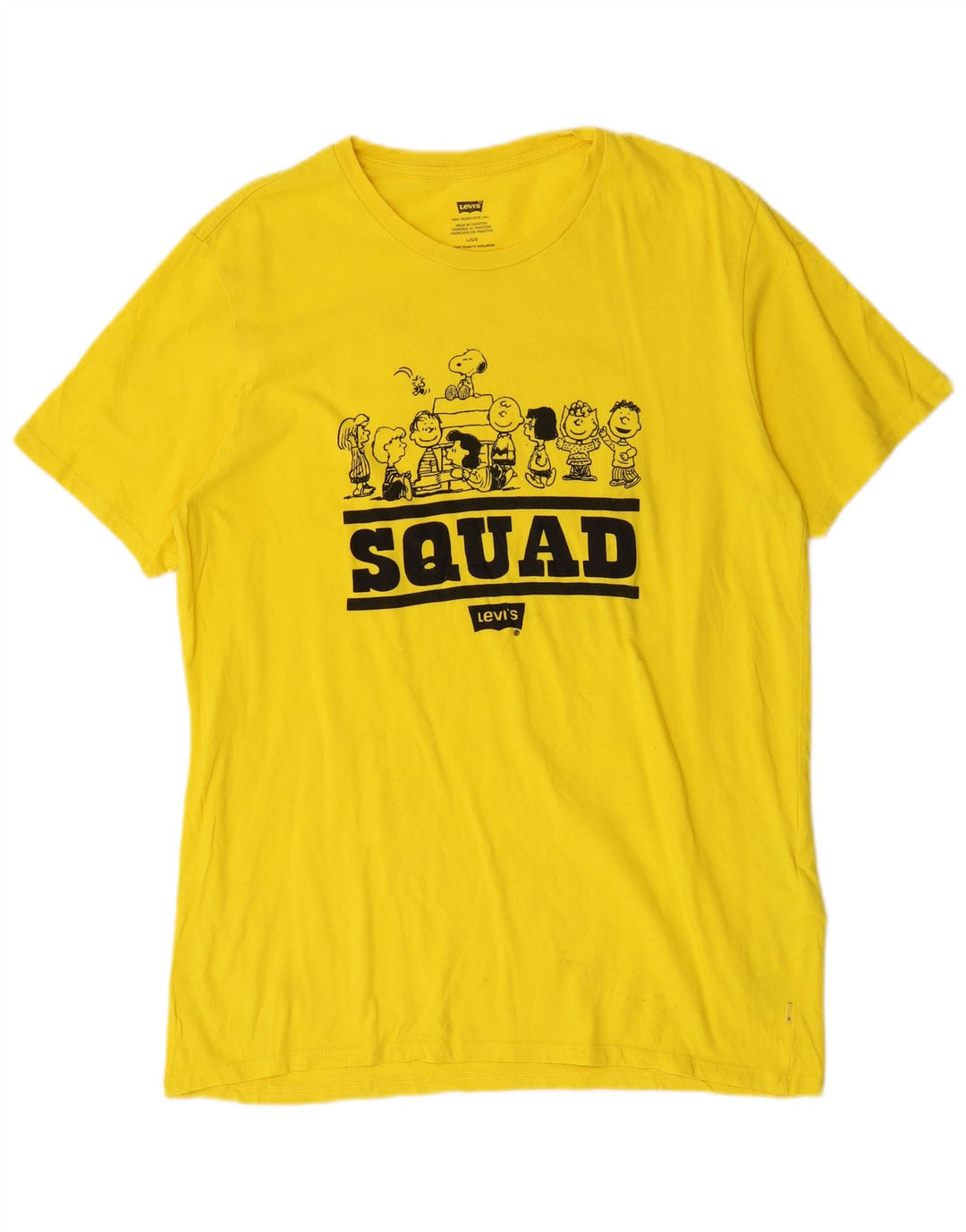 Męski T-shirt z grafiką Levi's Peanuts, duży, żółty, bawełniany