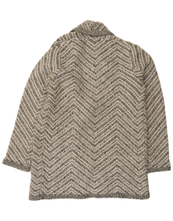 Marks & Spencer Damski sweter o przedłużonym fasonie, UK 14, średni szary Chevron