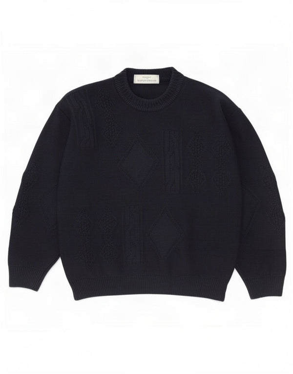 Marks & Spencer Męski sweter St. Michael z okrągłym dekoltem, średni granatowy