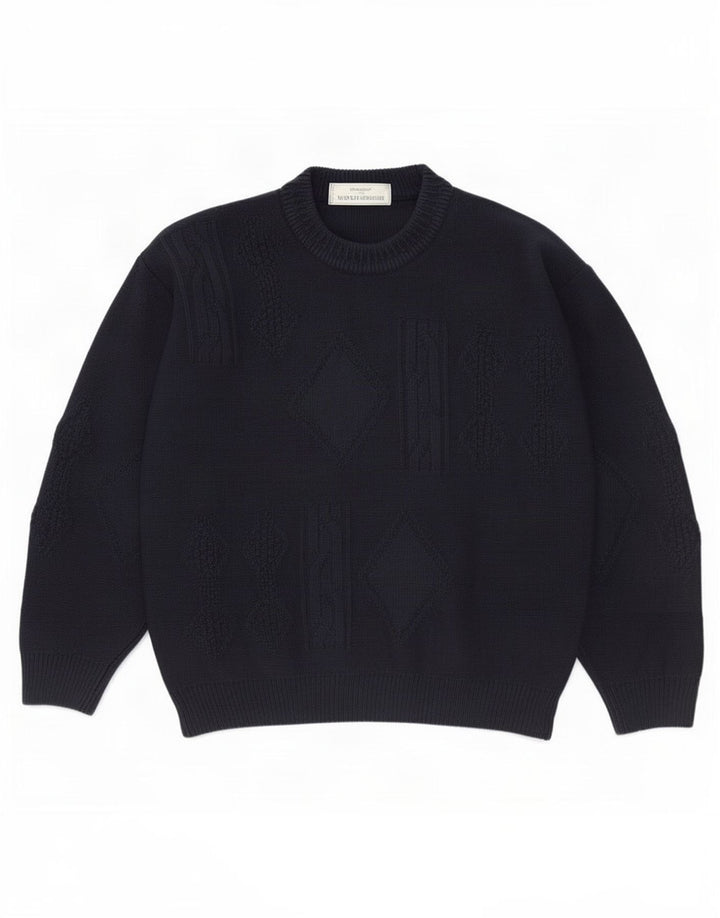 Marks & Spencer Męski sweter St. Michael z okrągłym dekoltem, średni granatowy