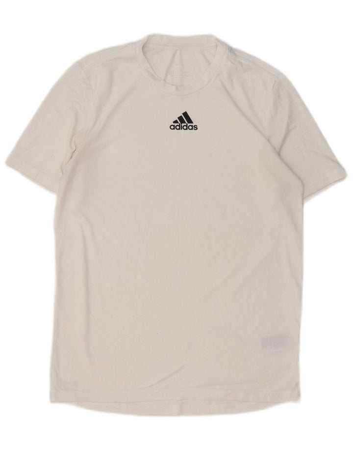 Adidas Męski T-shirt Aeroready Top Mały Biały Poliester