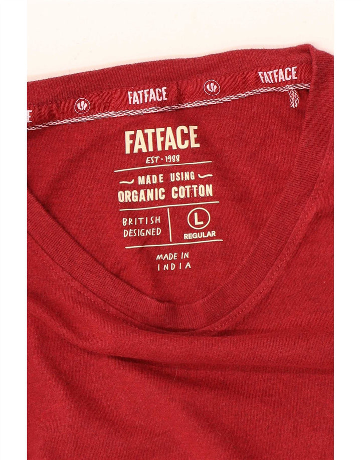 T-shirt męski Fat Face o regularnym kroju, duży, czerwony, bawełniany