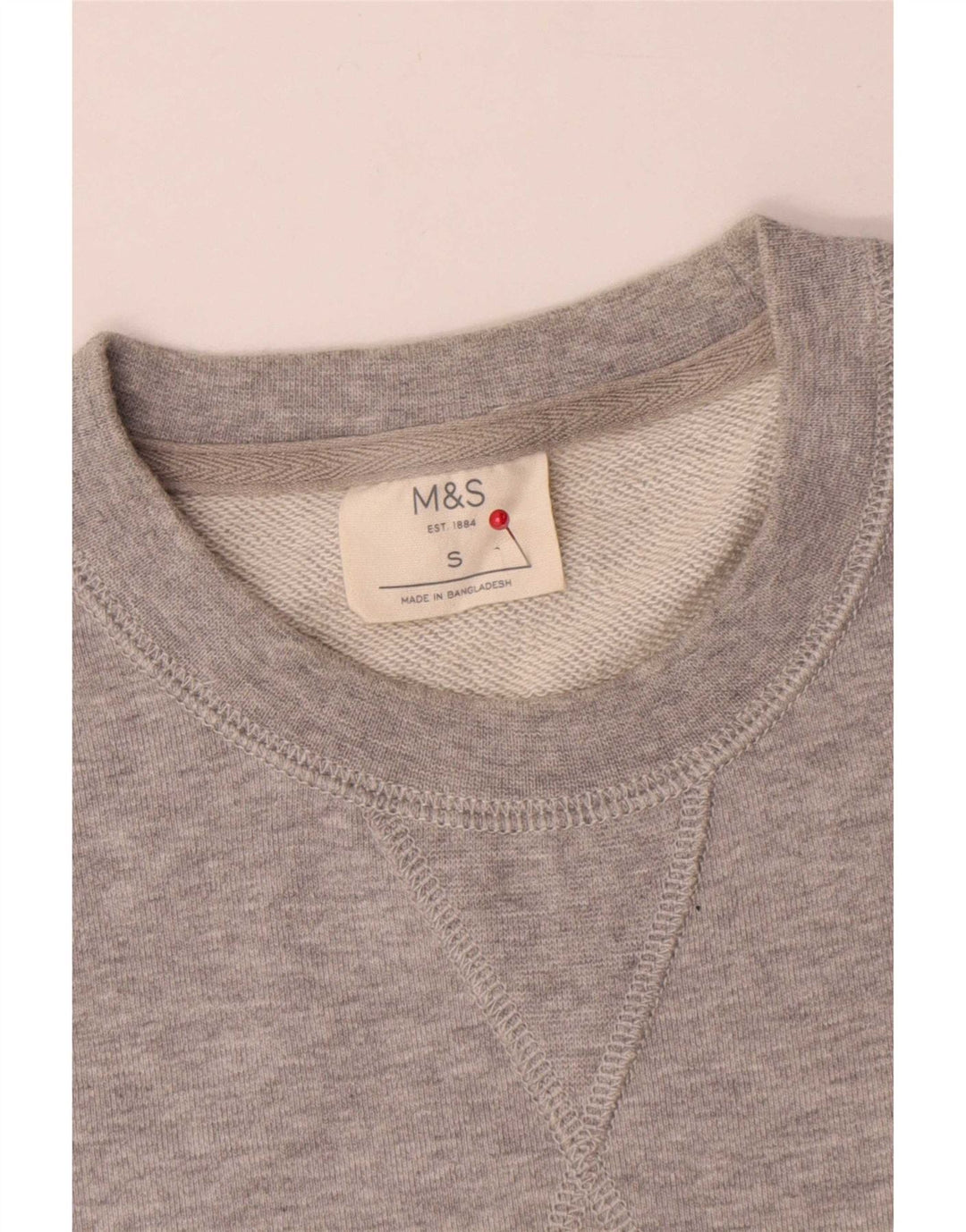 Marks & Spencer Męska bluza dresowa, mała, szara, bawełniana