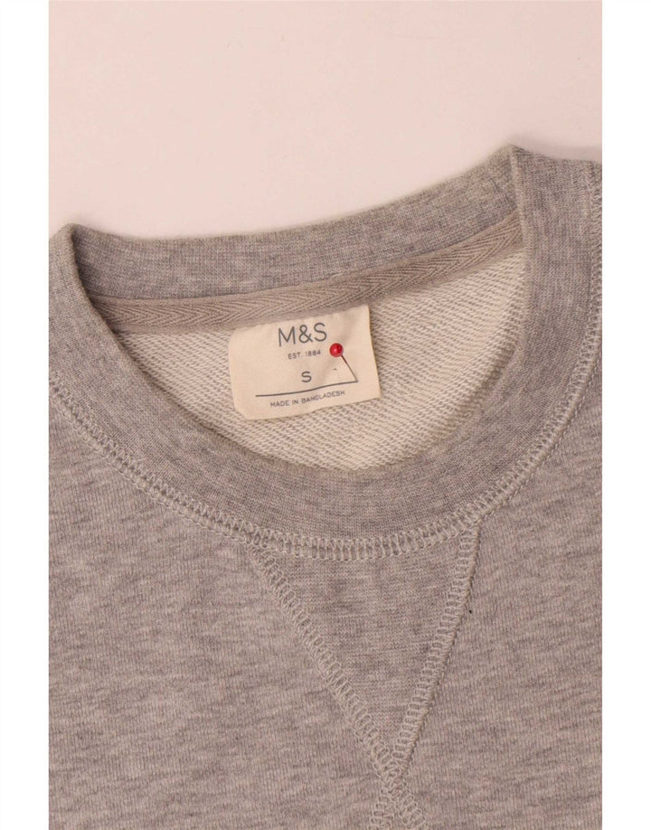 Marks & Spencer Męska bluza dresowa, mała, szara, bawełniana