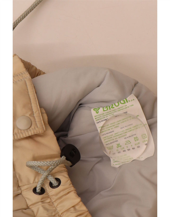 Męska ocieplana kurtka Brugi UK 40, duża, beżowa, z blokami kolorów, poliamid