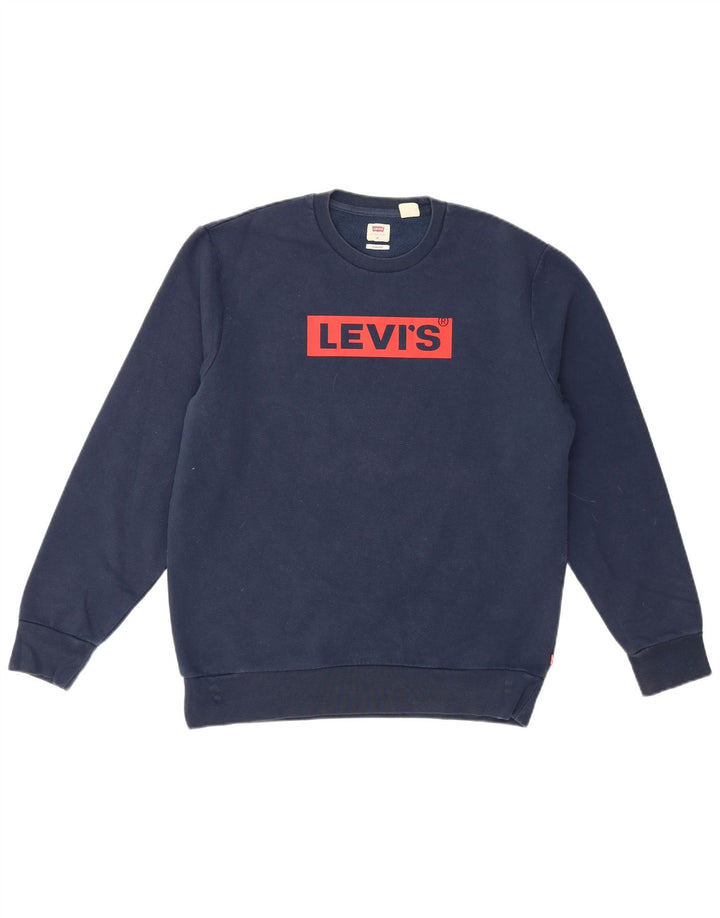 Męska bluza Levi's Standard Graphic, średnia, granatowa, bawełniana