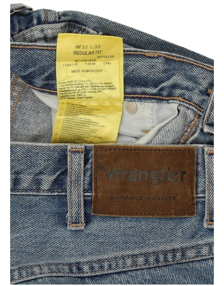 Męskie jeansy Wrangler o prostym kroju W32 L32, niebieska bawełna