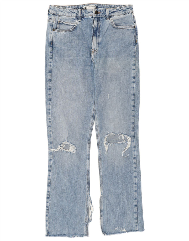 Damskie jeansy Zara w trudnej sytuacji, EU 40, średnie, W30, L30, niebieskie