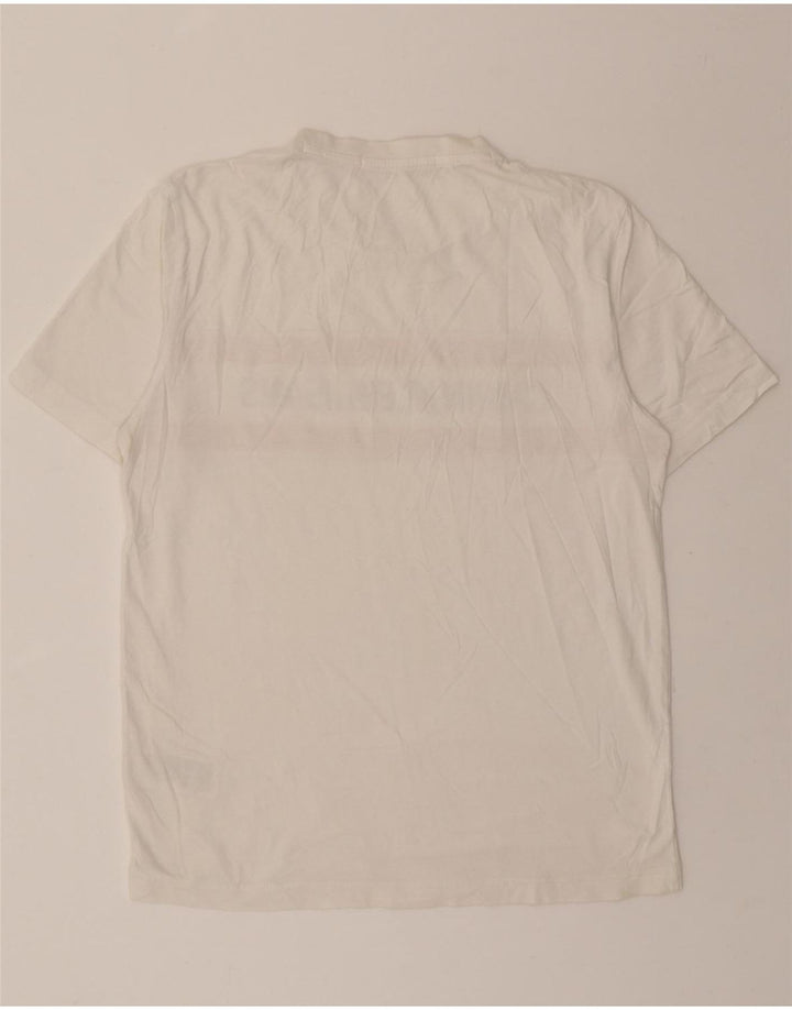 CALVIN KLEIN JEANS Mens Graphic T-Shirt Top Medium White Cotton Vintage Calvin Klein Jeans and Second-Hand Calvin Klein Jeans from Messina Hembry 