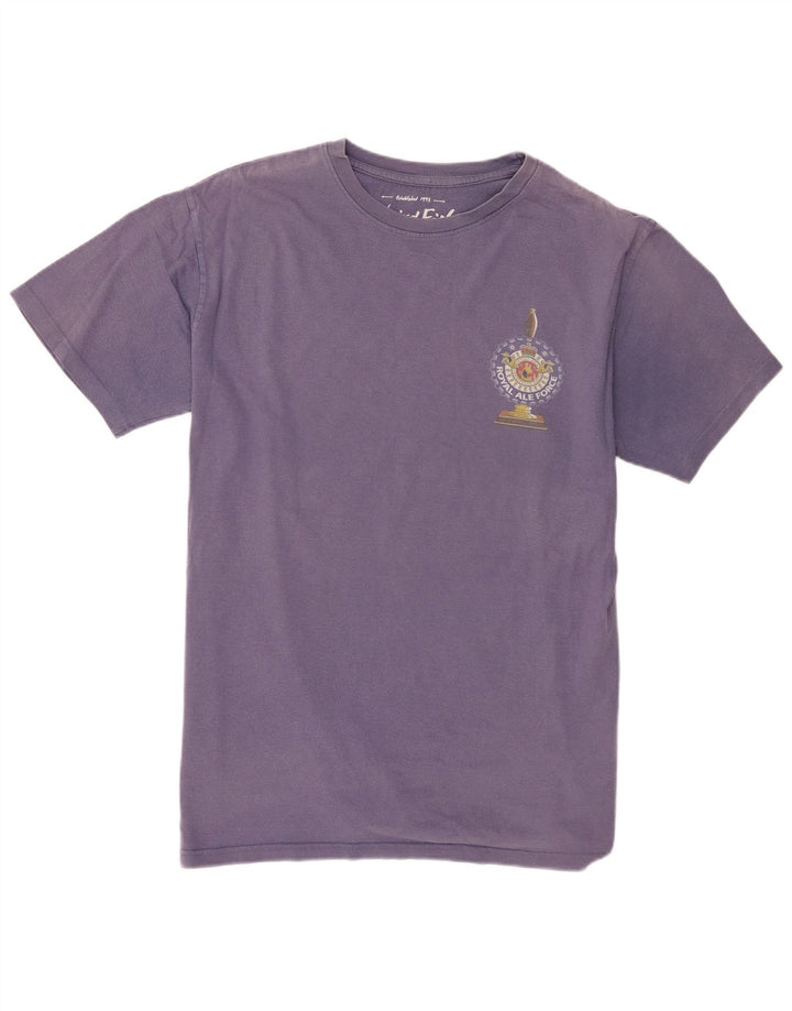 Męski T-shirt z grafiką Weird Fish, duży, fioletowy, bawełniany