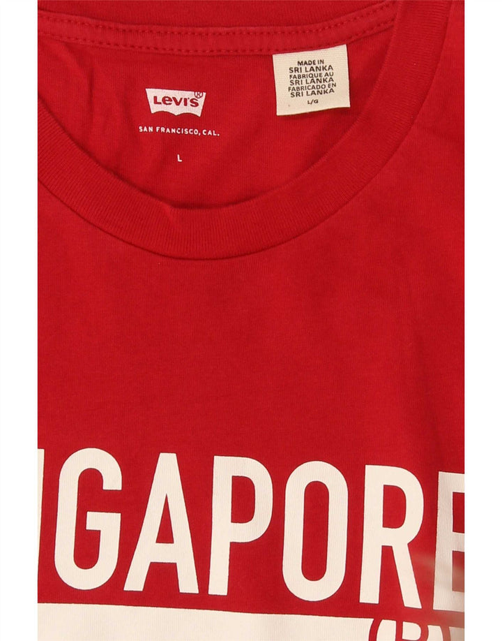 Męski T-shirt z grafiką Levi's Singapore, duży, czerwony