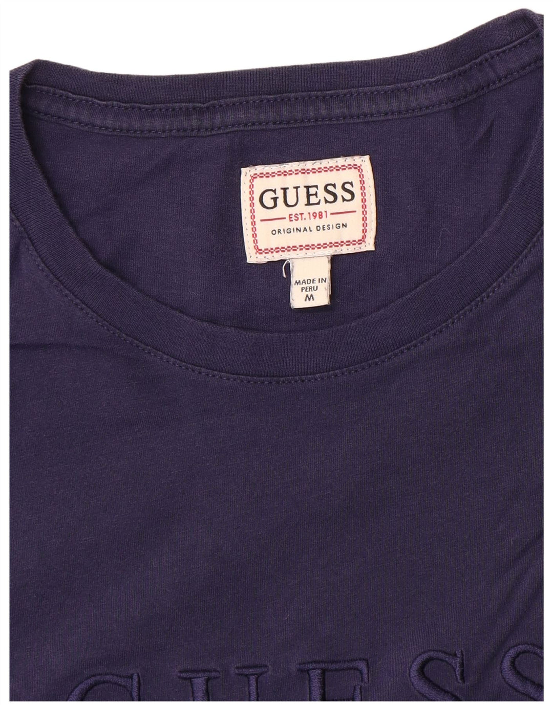 Męski T-shirt Guess z grafiką, średni granatowy
