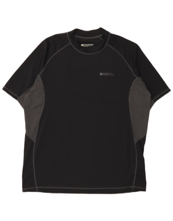 T-shirt męski Mountain Warehouse, top XL, czarny nylon z blokami kolorów