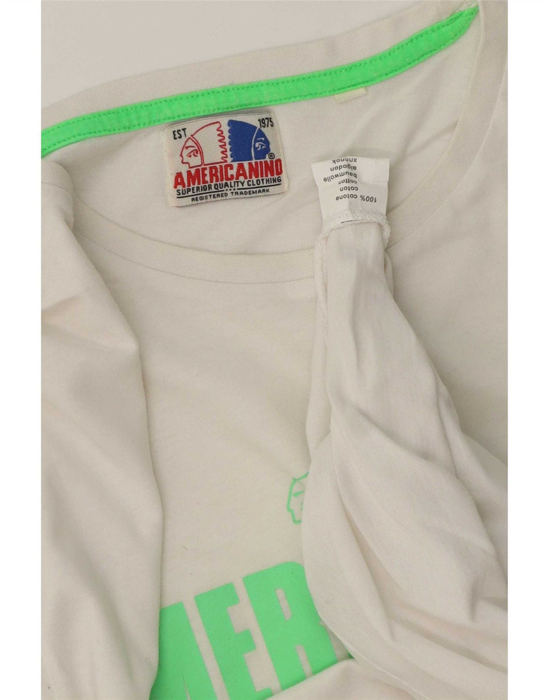 Męska koszulka Americanino Regular Graphic Top, średnia biała bawełna