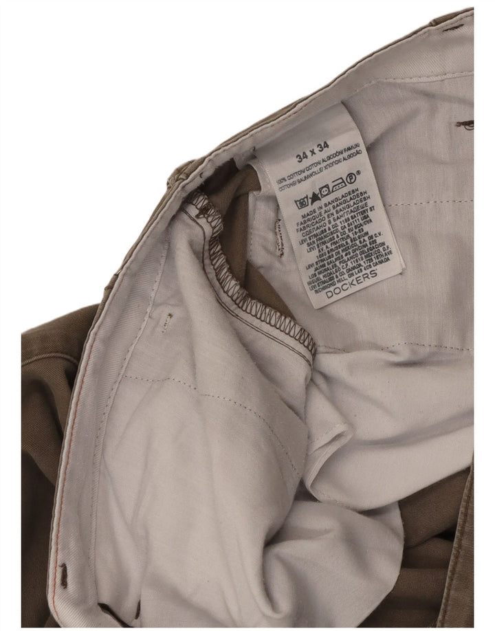 Męskie proste spodnie chino Dockers W34 L34 Szara bawełna