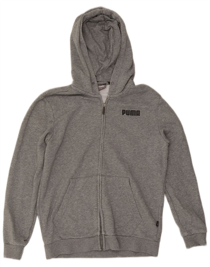 Męski sweter Puma z kapturem i zamkiem, mały, szary, nakrapiany