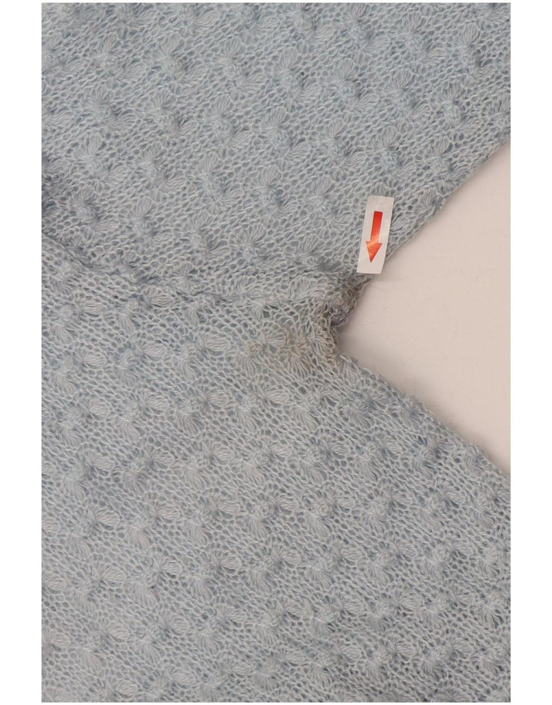 Sweter damski w stylu vintage z dekoltem w kształcie litery V, UK 14, średni niebieski