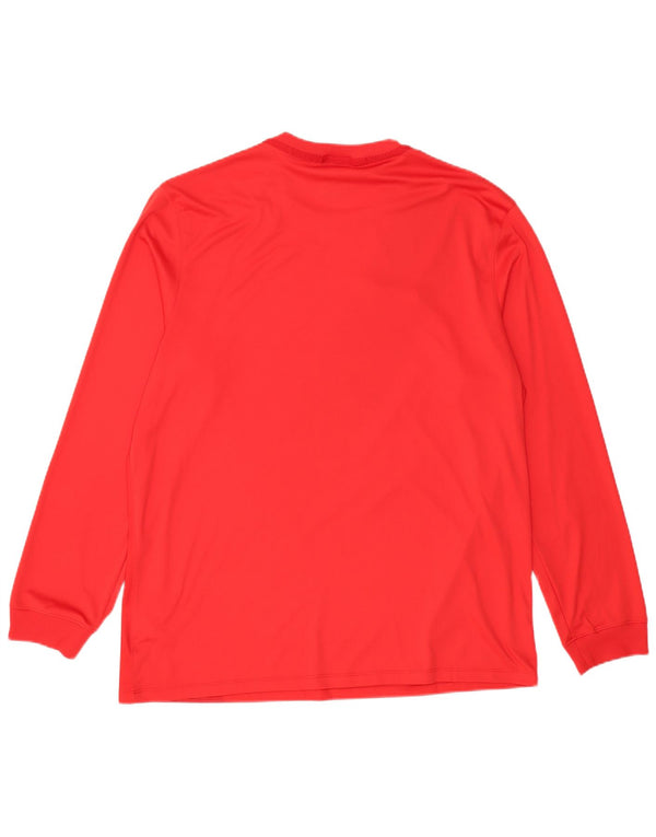 Męska koszulka NIKE Dri Fit z długim rękawem XL, czerwony, blokowy kolor, poliester