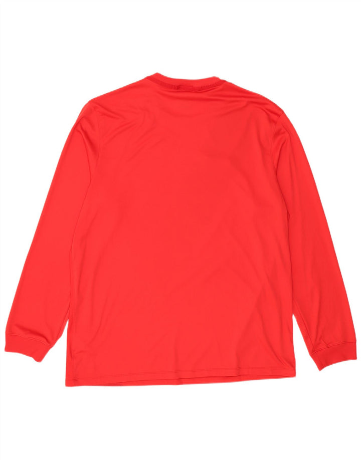 Męska koszulka NIKE Dri Fit z długim rękawem XL, czerwony, blokowy kolor, poliester