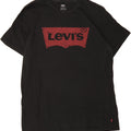 LEVI'S Mens Graphic T-Shirt Top Large Black Cotton Vintage Levi's and Second-Hand Levi's from Messina Hembry 