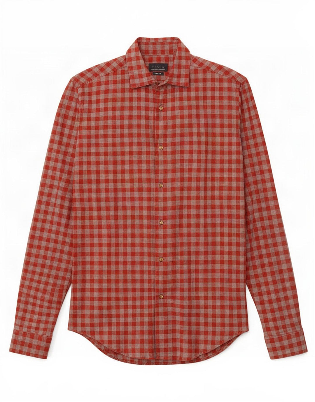 Koszula męska Zara Slim Fit, mała, czerwona bawełniana kratka
