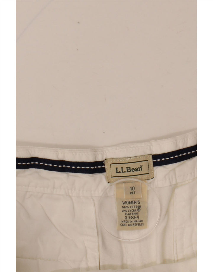 Damskie spodenki chino ze średnim stanem L.L.BEAN US 10 Large W30, biała bawełna